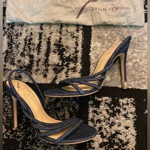 brian atwood blue strappy heels